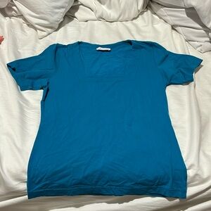 Hiverhade L turquoise short sleeve t made in Italy nwot vintage cotton spandex